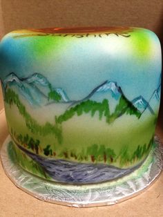 Mountain Scene Wedding Cakes