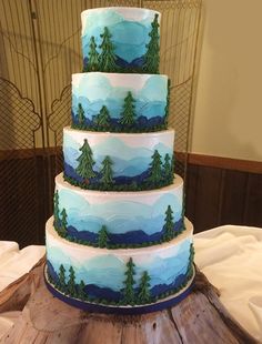 Mountain Scene Wedding Cakes