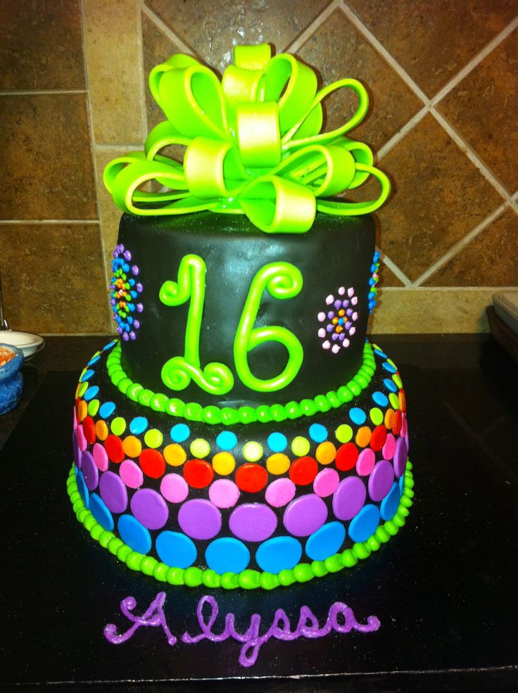 12 Photos of Neon Birthday Party Cakes