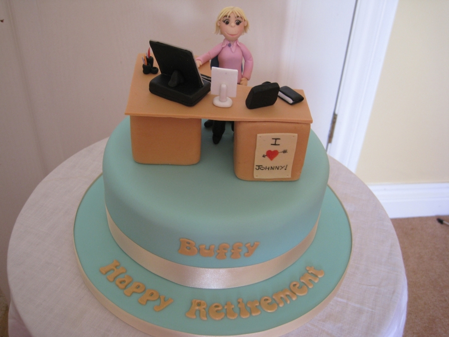 Office Retirement Cake Desk