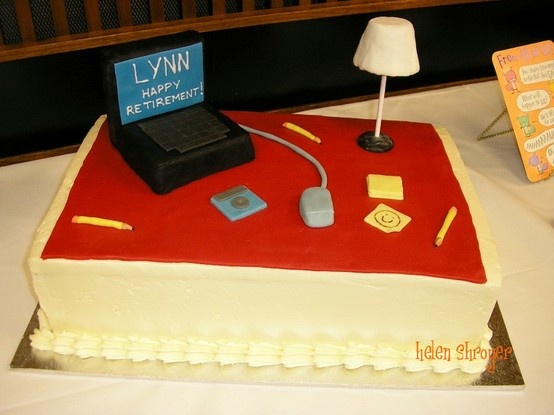 Office Retirement Cake Desk