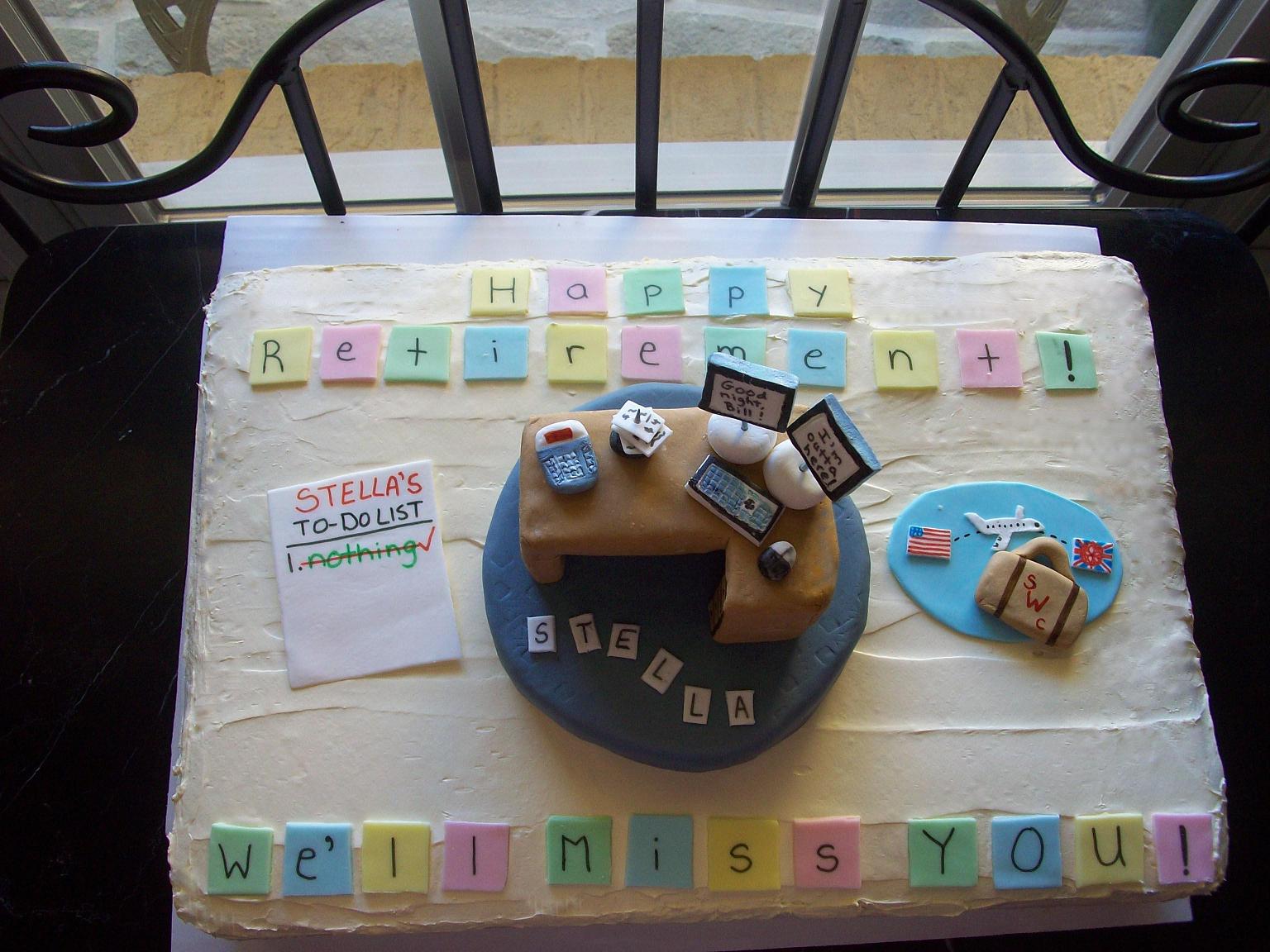 Office Retirement Cake Ideas