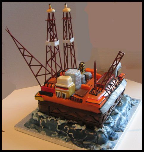 Oil Rig Birthday Cake