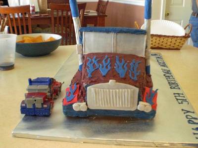 Optimus Prime Semi Truck Cake