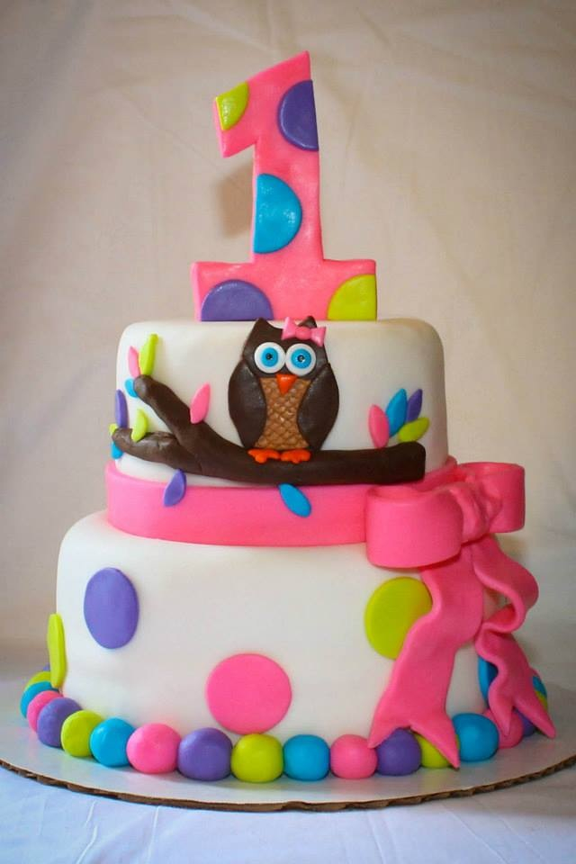 Owl First Birthday Cake