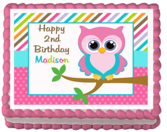 Owl Sheet Cake Birthday Parties