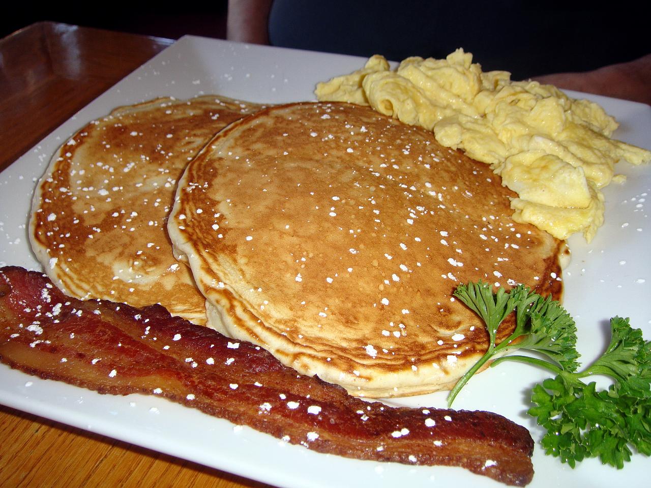 Pancakes with Bacon and Egg