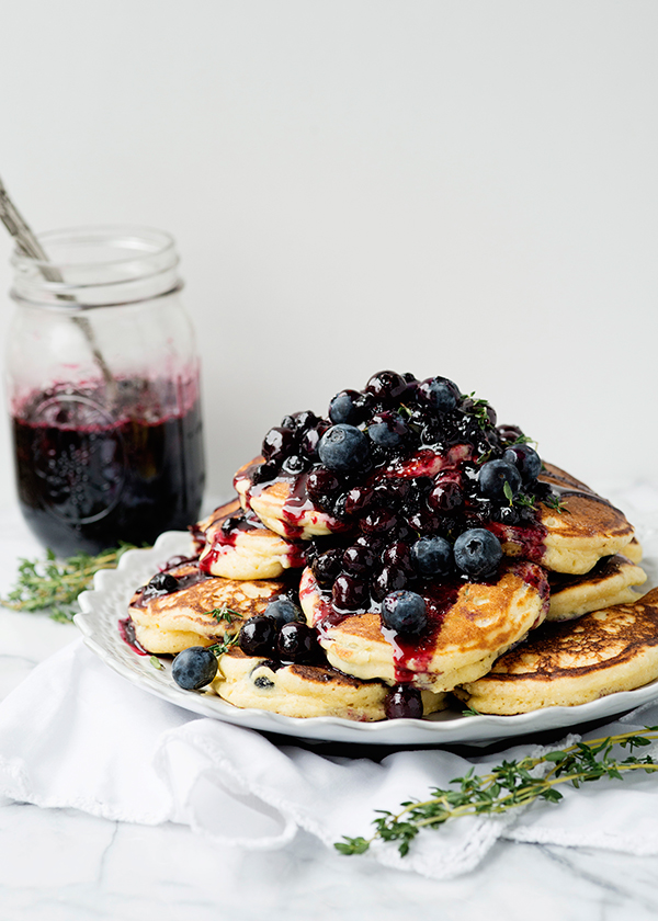 Pancakes with Blueberry Sauce