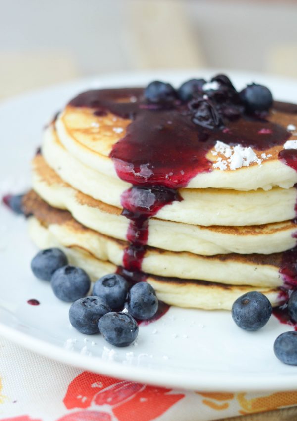 Pancakes with Blueberry Sauce