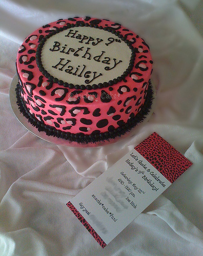 Pink Cheetah Print Birthday Cake