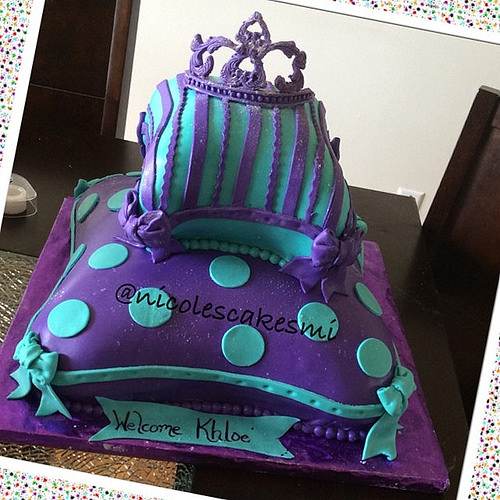 Purple and Teal Baby Shower Cake Ideas