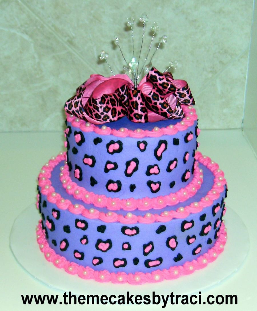 Purple Leopard Print Cake