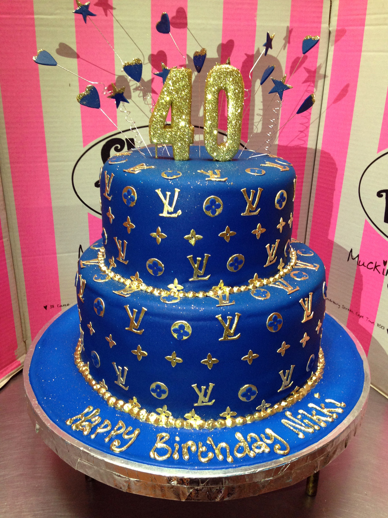 Royal Blue and Gold Birthday Cakes