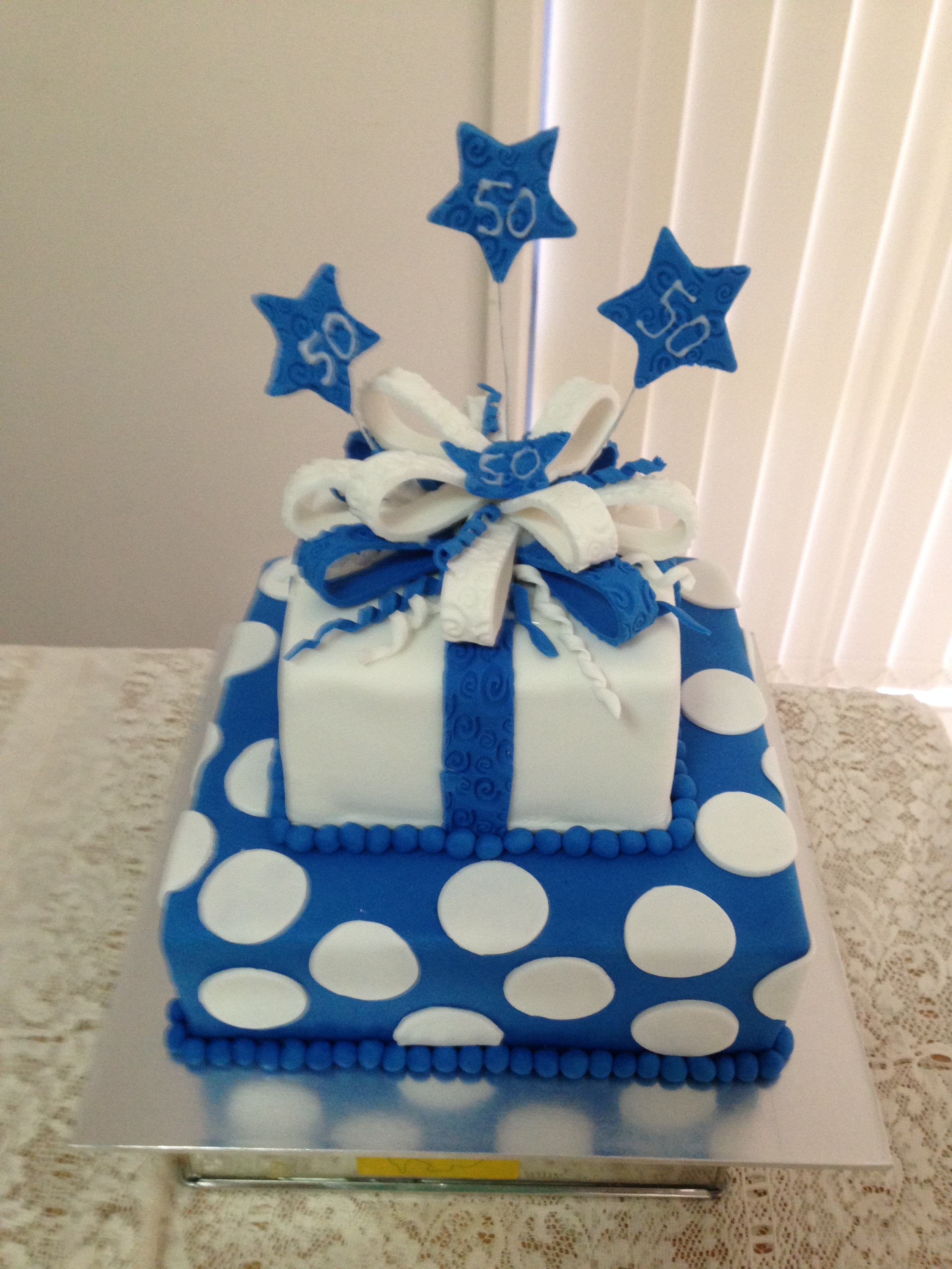 Royal Blue and Silver Birthday Cakes