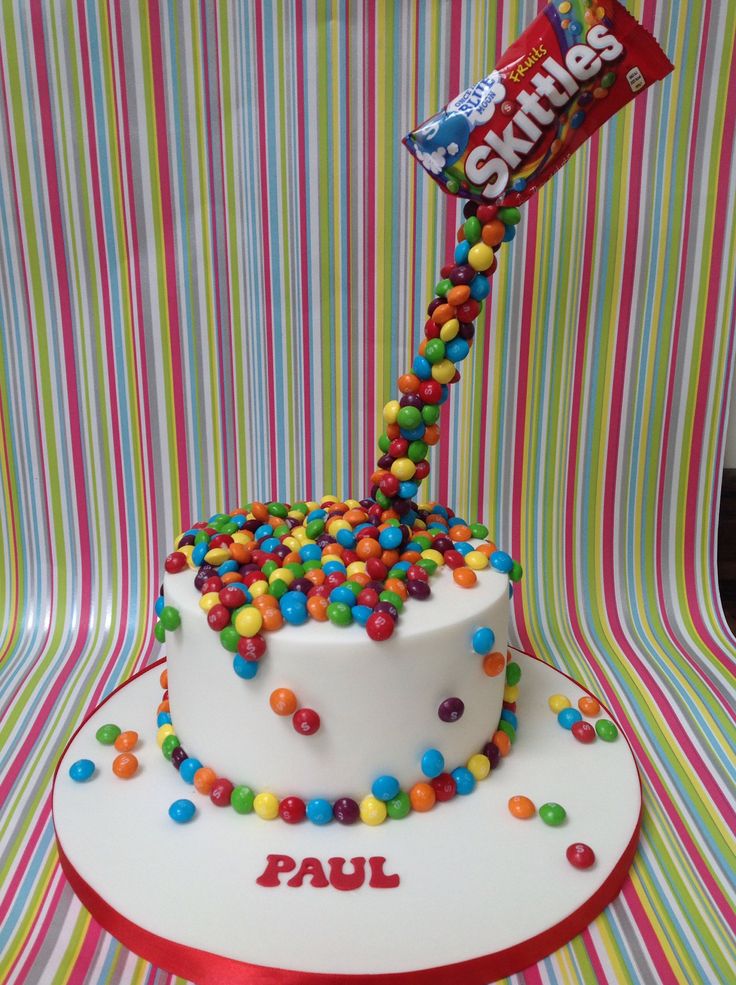 Skittles Birthday Cake