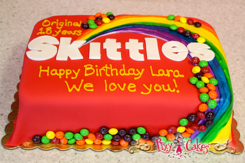 Skittles Birthday Cake