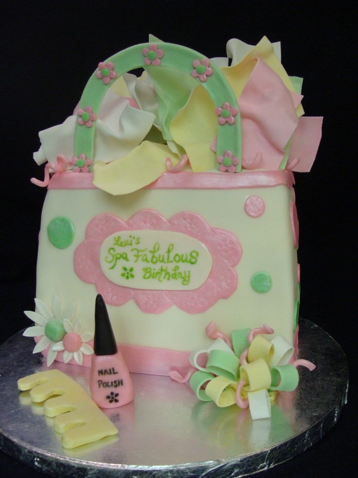 Spa Themed Birthday Party Cake