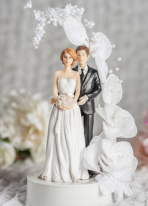 Vintage Wedding Bride and Groom Cake Topper