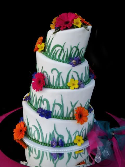 Wedding Cakes with Wildflowers