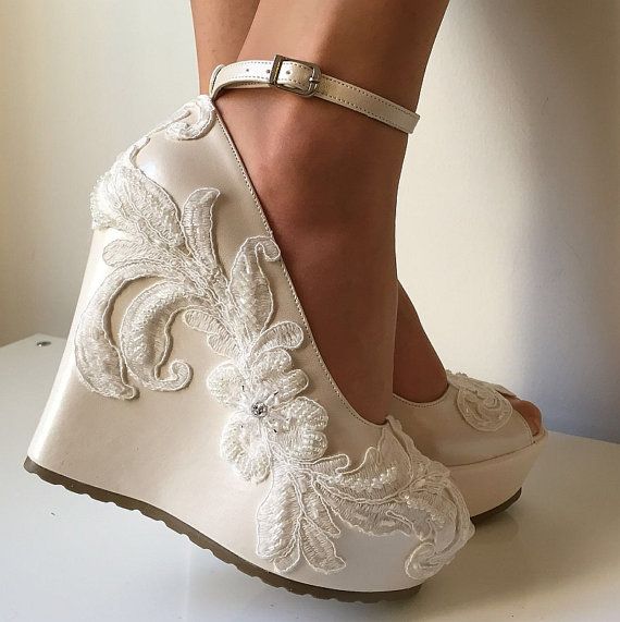 Wedge Wedding Shoes for Bride