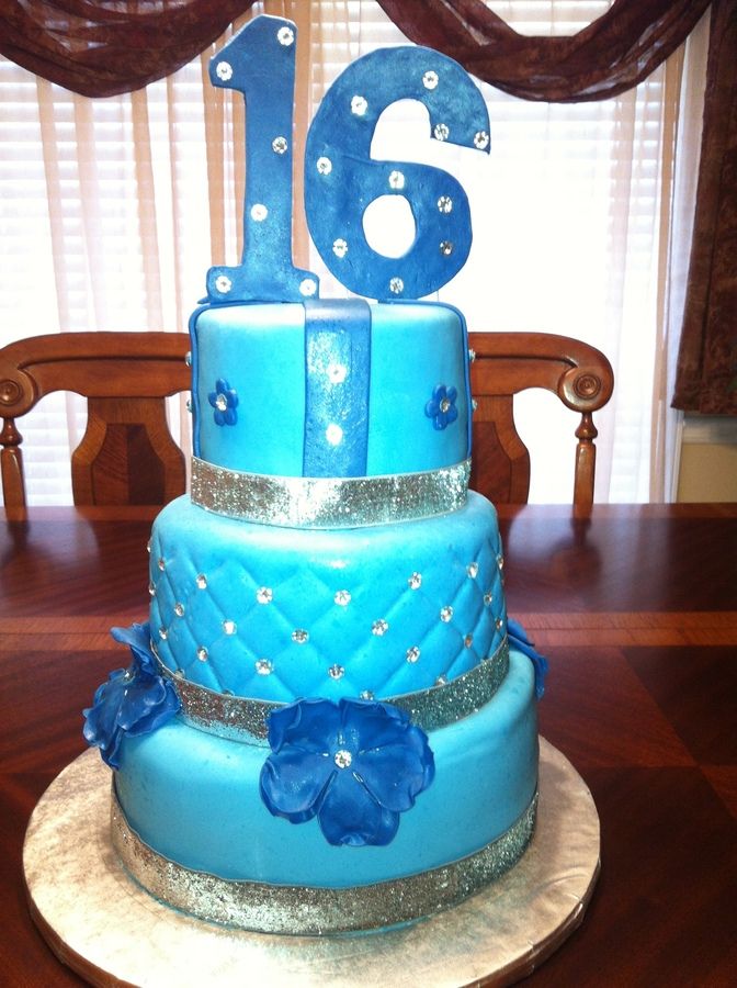 16 Denim and Diamonds Birthday Cake