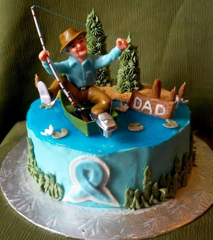 60th Fishing Birthday Cake