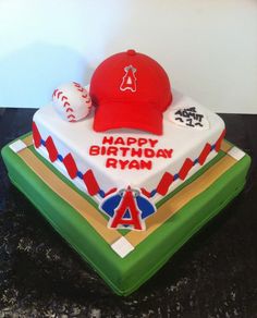 Angels Baseball Birthday Cake