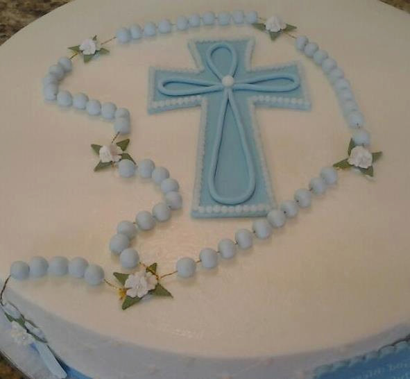 Baby Boy Baptism Cake Topper