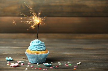 Birthday Cupcake with Sparkler