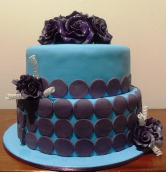 Blue and Purple Birthday Cake