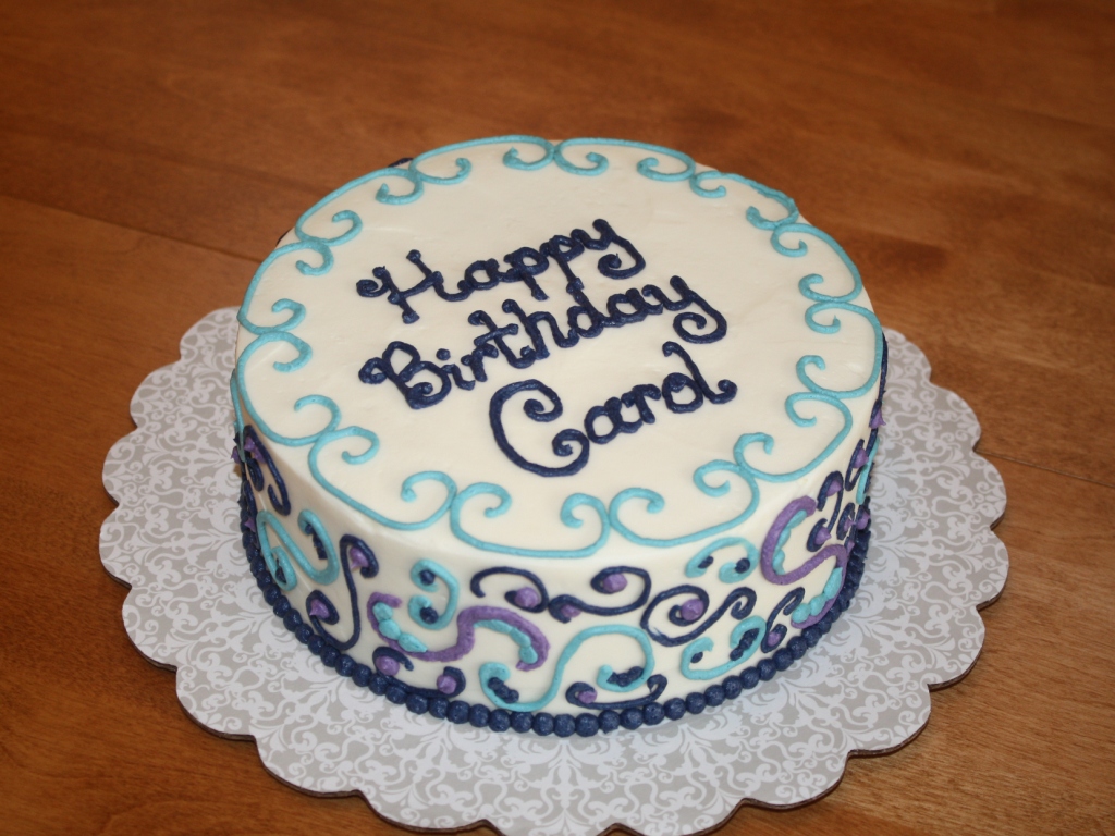 Blue and Purple Birthday Cake