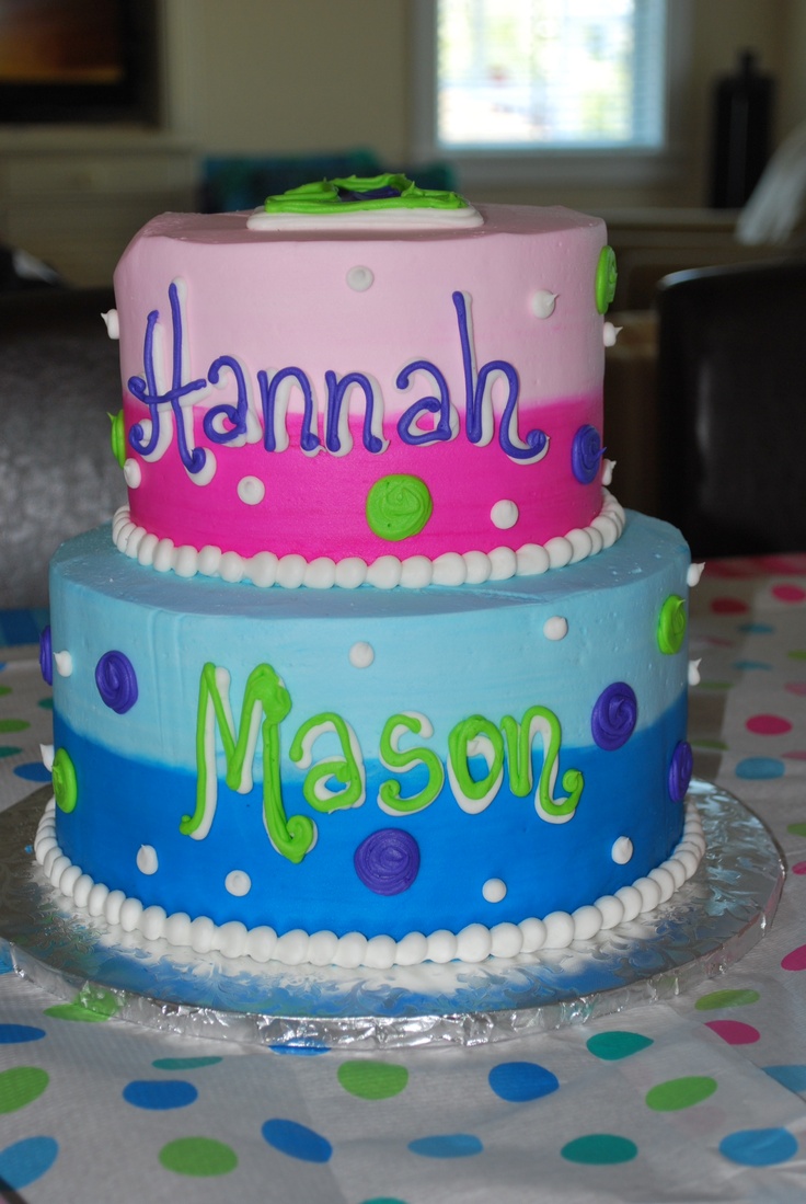 8 Photos of Birthday Cakes For Twins Boy And Girl