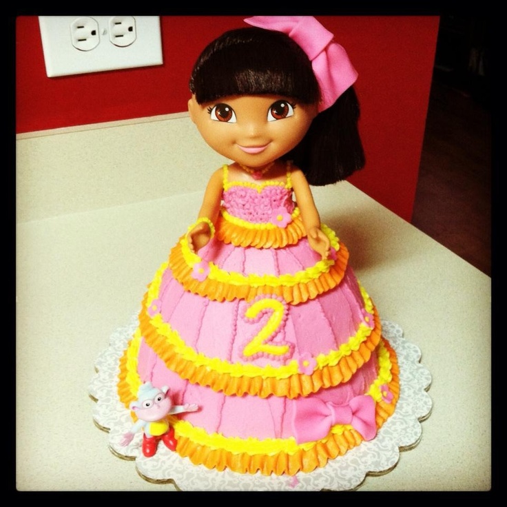 10 Photos of Dora Princess Doll Cakes