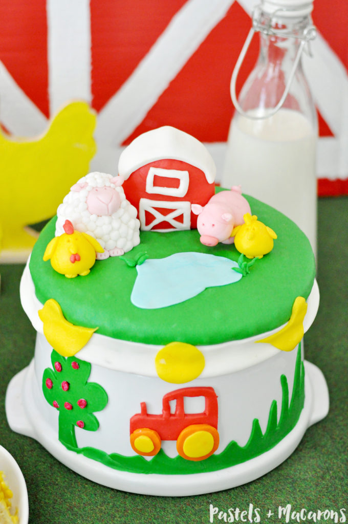 Farm Animal Theme Birthday Cake