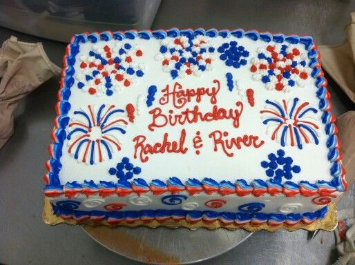 Fireworks 4th of July Sheet Cake