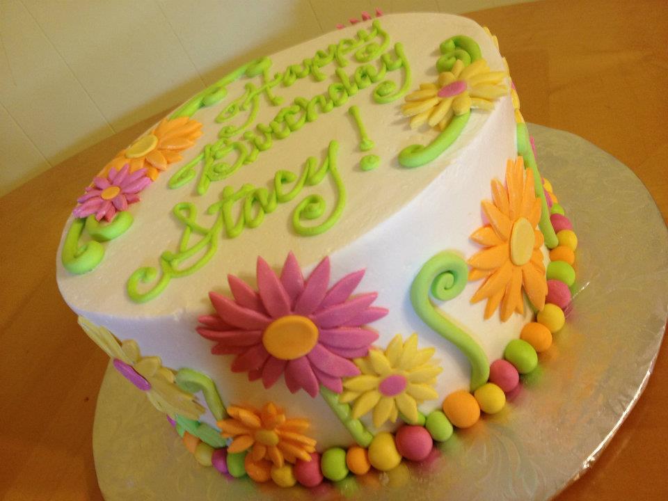 Gerber Daisy Birthday Cake