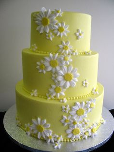 Happy Birthday Cake with Daisies