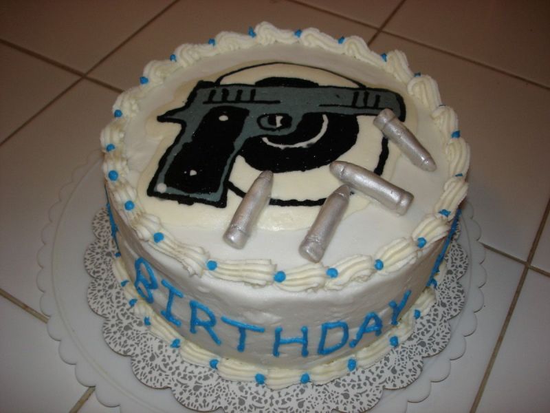 Happy Birthday Gun Cake