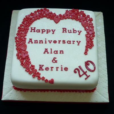 Heart Flowers Wedding Anniversary Cakes