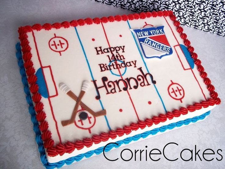 10 Photos of Hockey Birthday Sheet Cakes