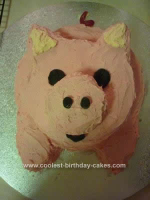 Homemade Pig Birthday Cake