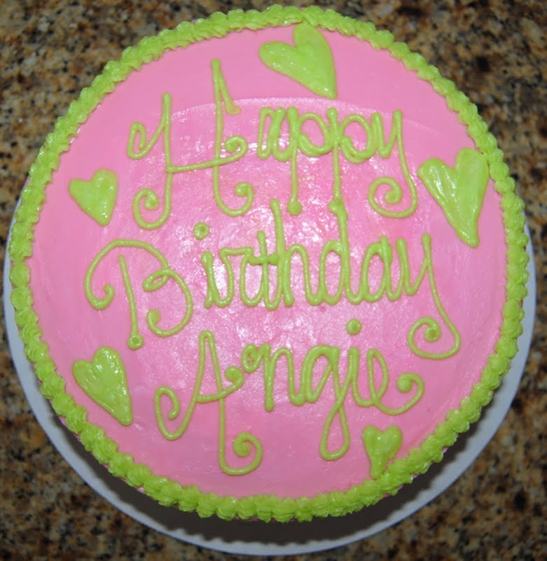 Hot Pink and Lime Green Cake