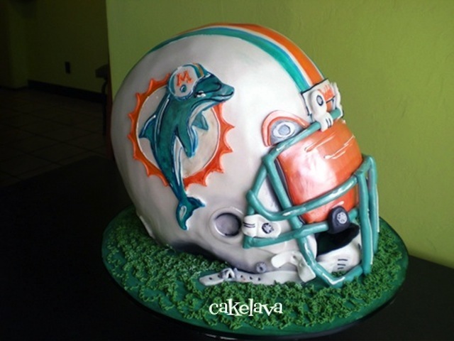 Miami Dolphins Helmet Cake