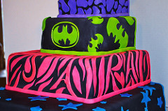 Neon Sweet Sixteen Cakes