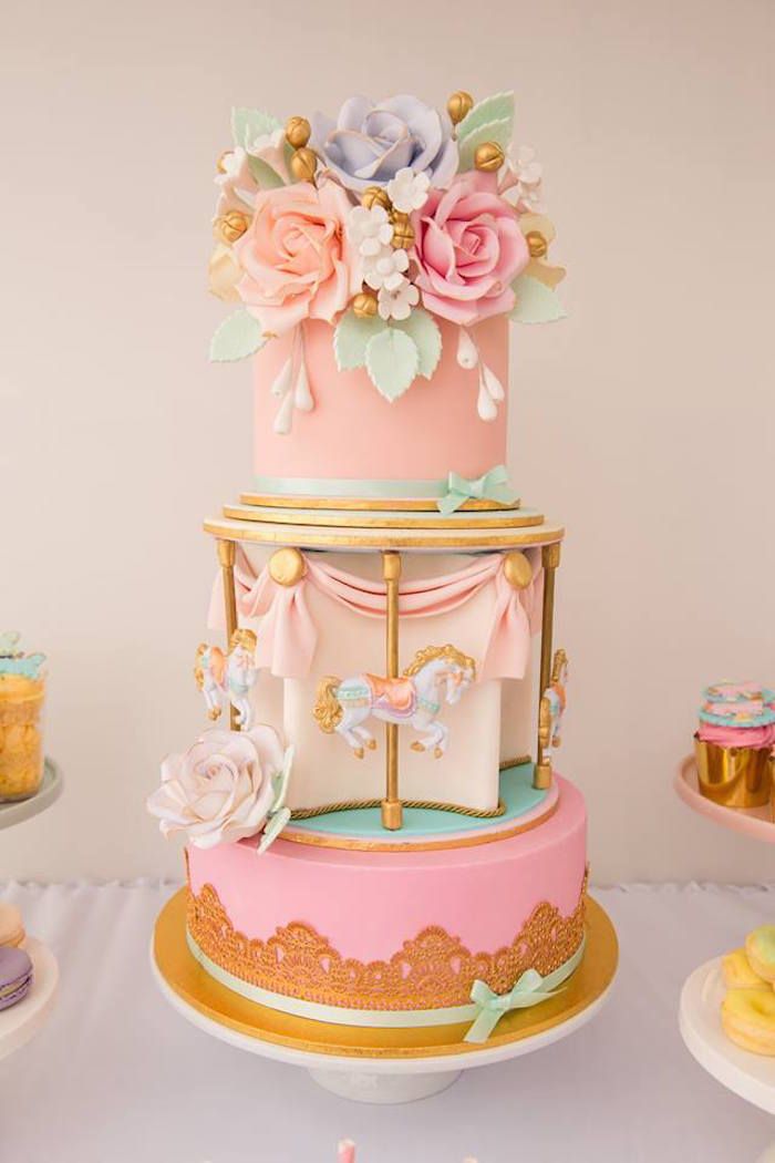 Pastel Themed Birthday Cake