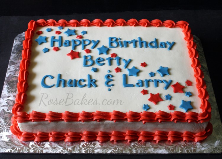 Patriotic Birthday Sheet Cake