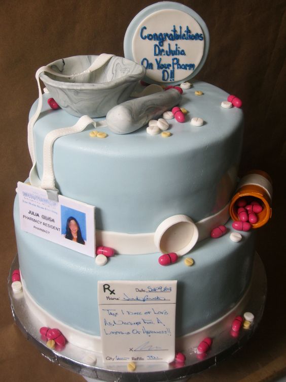 Pharmacy Pill Bottle Graduation Cake