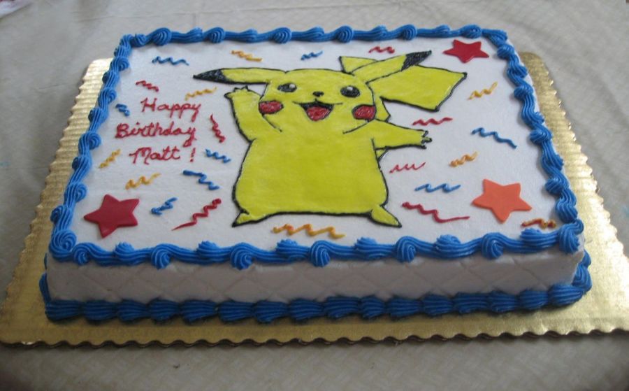 Pikachu Birthday Cake Sheet