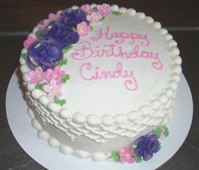 Purple Happy Birthday Cindy Cake