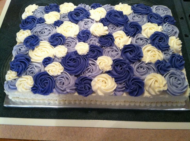 Purple Rosette Sheet Cake